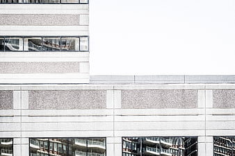 Minimalist modern building facade with large copyspace