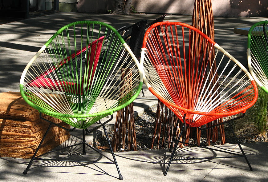 Colorful Acapulco Chairs in Outdoor Patio Setting