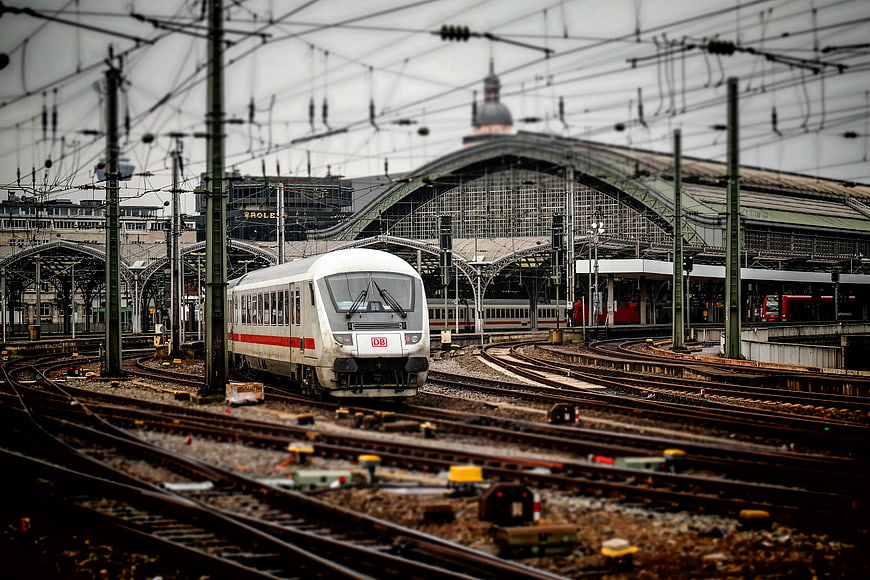 White DB Train at Berlin Hauptbahnhof Railway Station