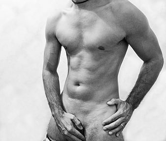 Black and White Male Torso Portrait