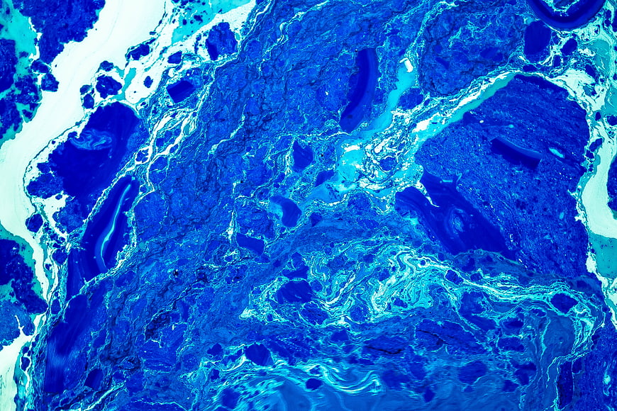 Abstract blue and white fluid paint texture background