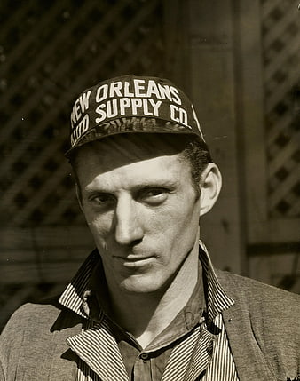 Vintage Portrait of Man in New Orleans Auto Supply Cap