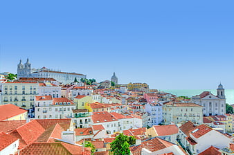 Colorful Alfama District Lisbon Portugal Cityscape