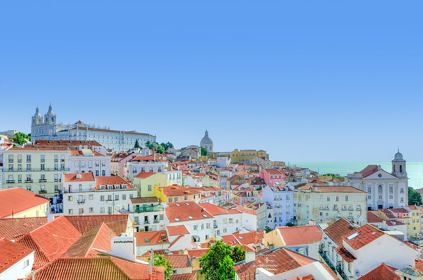 Colorful Alfama District Lisbon Portugal Cityscape