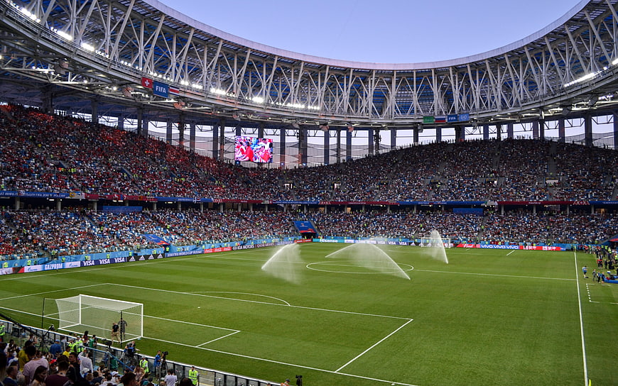 Wide View of Nizhny Novgorod Stadium During 2018 World Cup Match