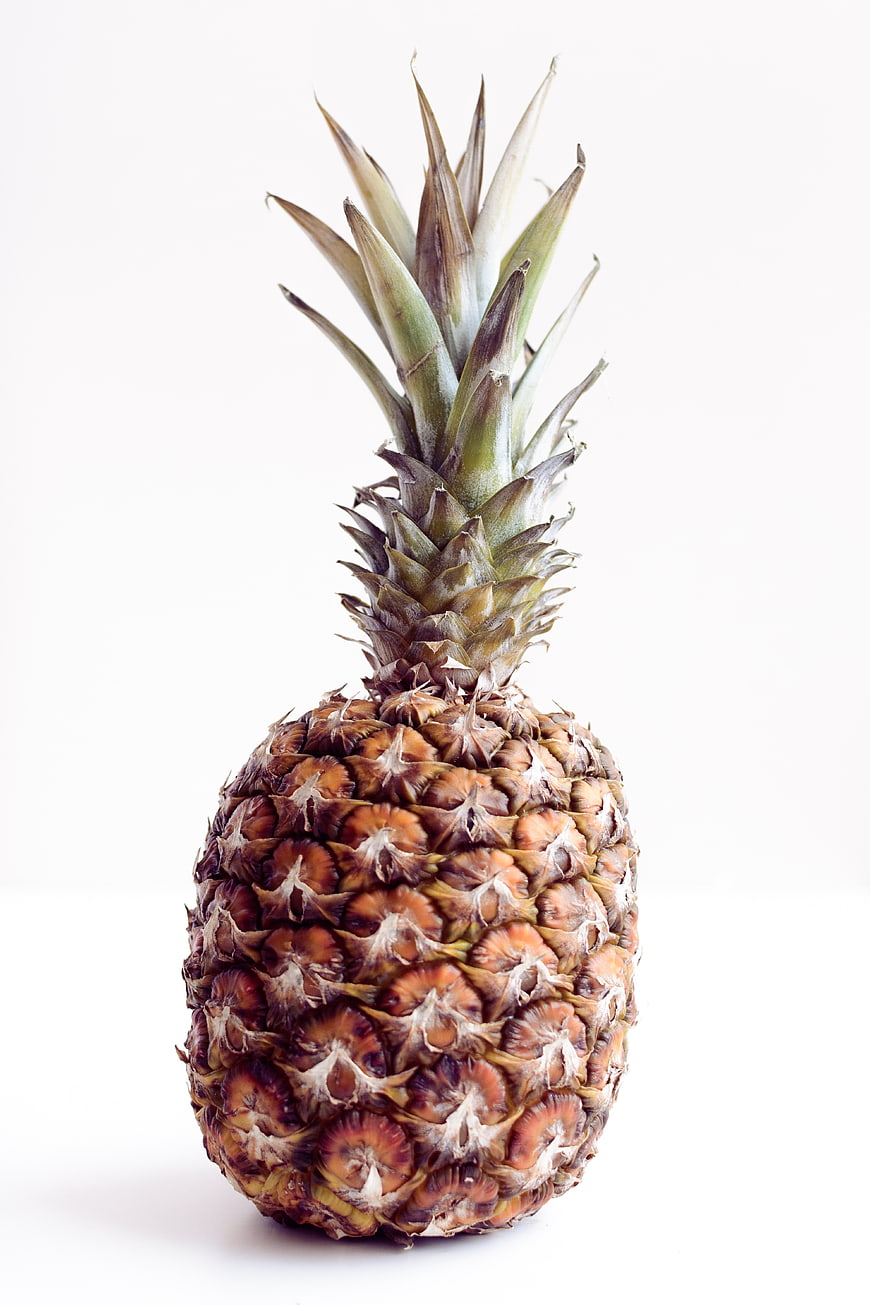 Whole Fresh Pineapple Isolated on White Background