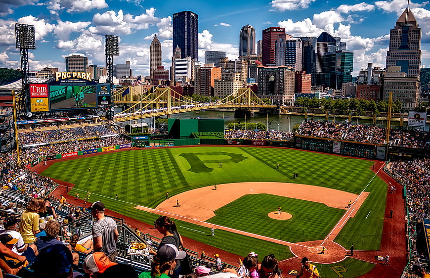 PNC Park Pittsburgh Baseball Stadium Skyline View