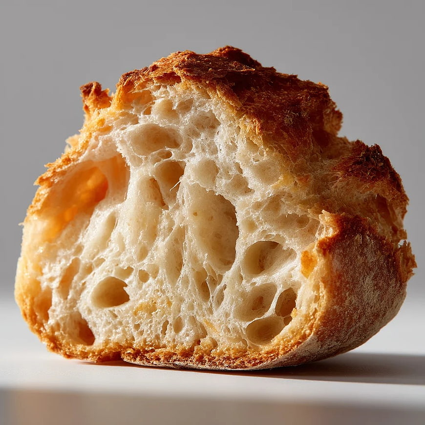 Close-up of Fresh Artisan Bread Slice with Crusty Crust