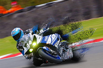 Racing Motorcycle Cornering with Digital Dispersion Effect