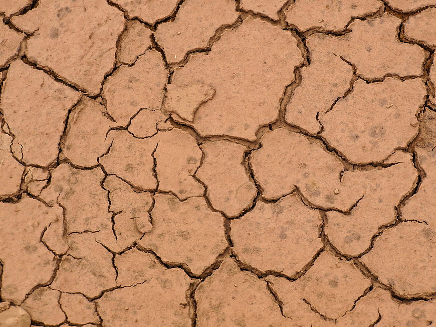 Close-up of cracked dry earth texture background