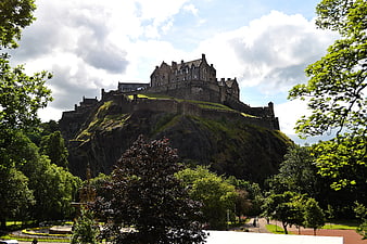 Edinburgh Castle View From Princes Street Gardens, Scotland