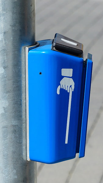 Blue Pedestrian Crossing Signal Button for Visually Impaired