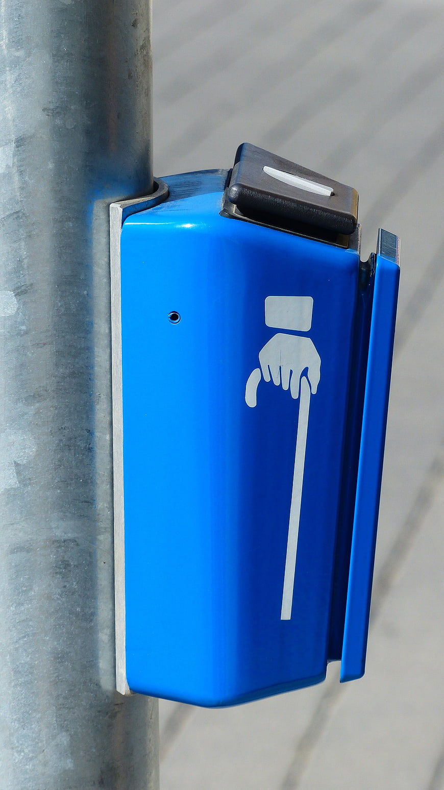 Blue Pedestrian Crossing Signal Button for Visually Impaired
