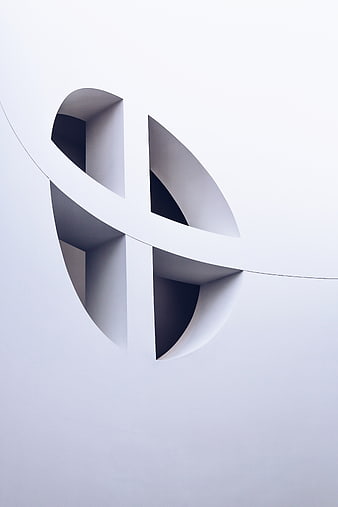 Minimalist White Architectural Detail with Curved Window