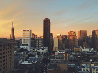 San Francisco Skyline at Sunset with Transamerica Pyramid
