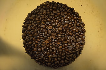 Top View of Roasted Coffee Beans in a Circle