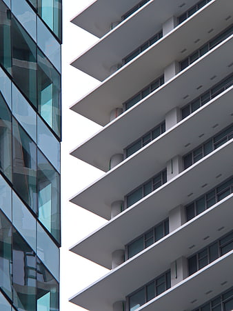 Modern Glass and Concrete Building Facade Architecture