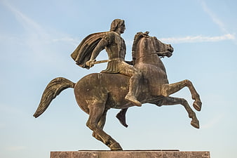 Bronze Equestrian Statue of Alexander the Great in Thessaloniki, Greece