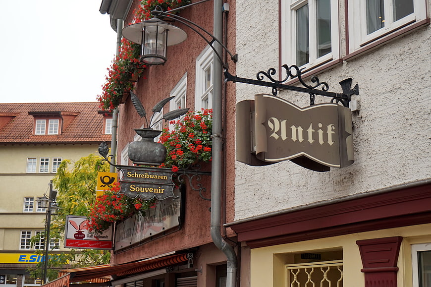 Traditional German Shop Signs in Eisenach Old Town