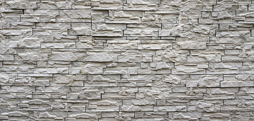 White Stone Brick Wall Texture Background