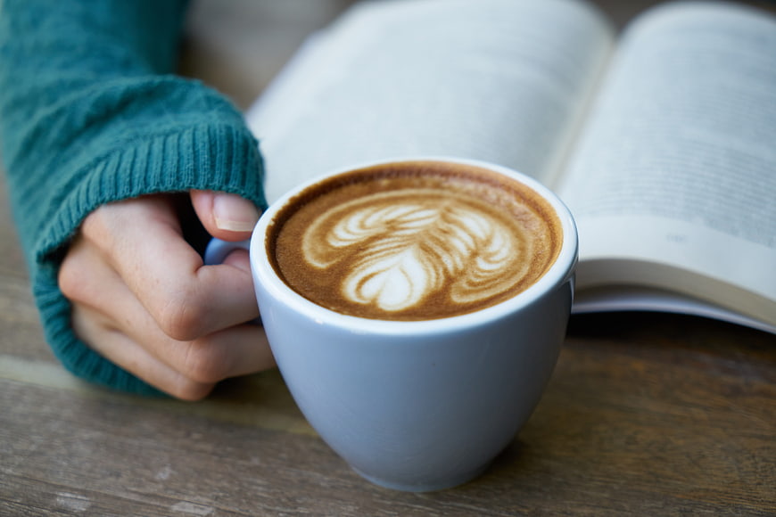Cozy Coffee and Book Lifestyle Scene