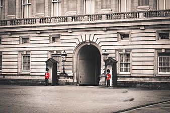 Royal Guards at Buckingham Palace with Selective Color