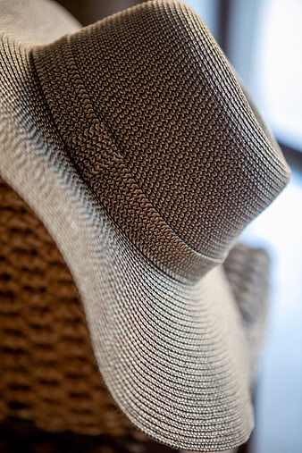 Close-up of Woven Straw Hat Texture