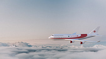 Airplane Flying Above Clouds