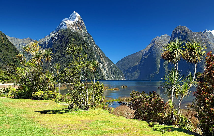 Mitre Peak and Milford Sound Landscape in Fiordland National Park