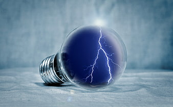 Lightning bolt inside a lightbulb representing energy and innovation