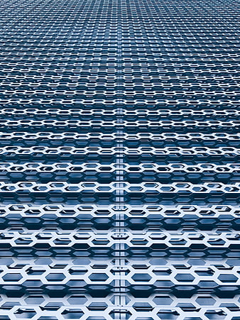 Blue Hexagonal Metal Mesh Pattern Texture