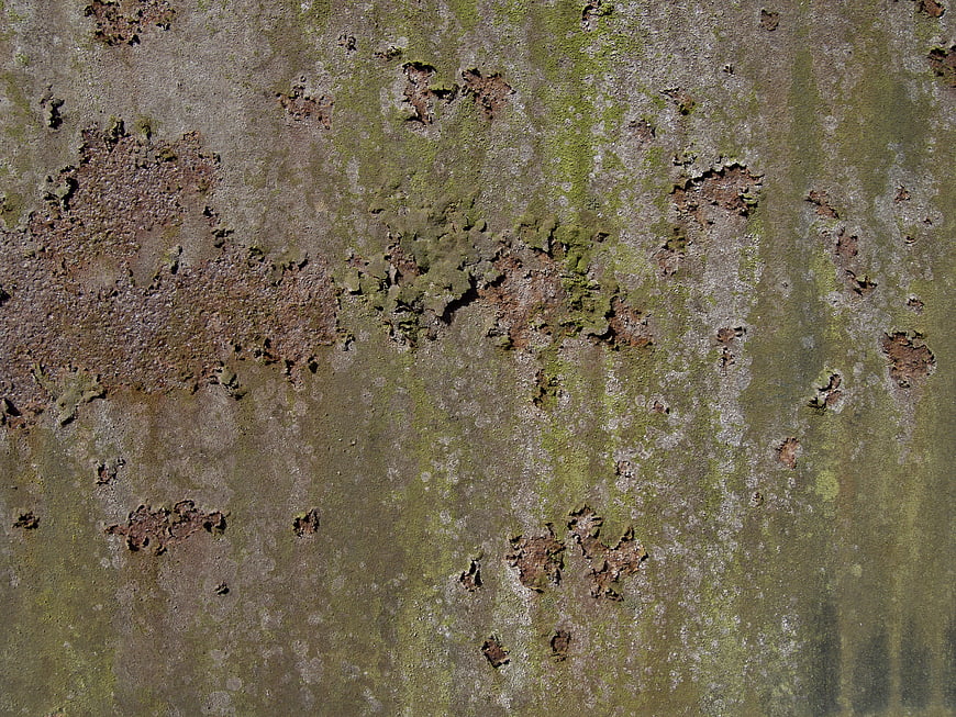 Rusty Corroded Metal Texture with Green Patina Background