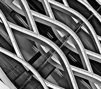 Abstract Black and White Steel Architecture Detail