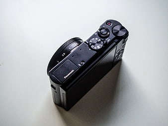 Black Panasonic Compact Camera on White Background
