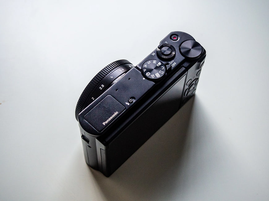 Black Panasonic Compact Camera on White Background