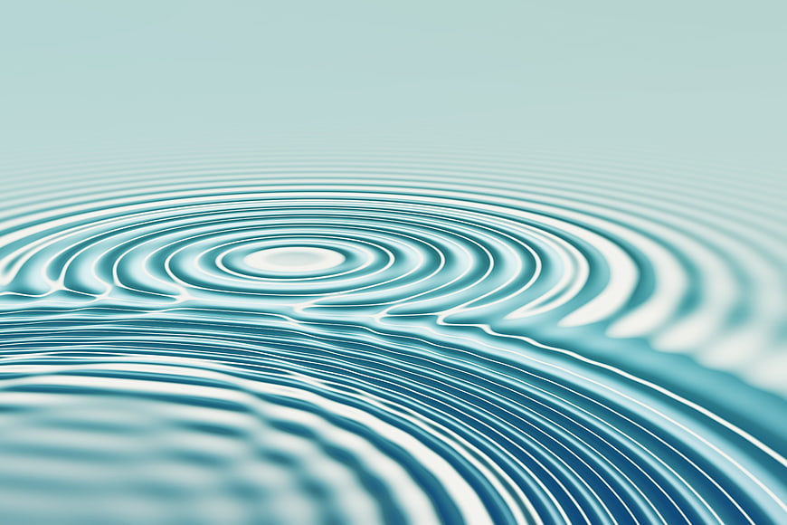 Abstract Teal Water Ripples And Concentric Waves Background