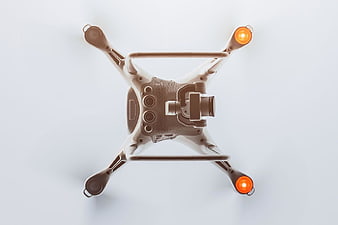Top View of White Drone on White Background