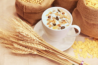 Healthy Breakfast Muesli Cup with Wheat and Grains