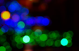 Colorful Bokeh Lights on Dark Background