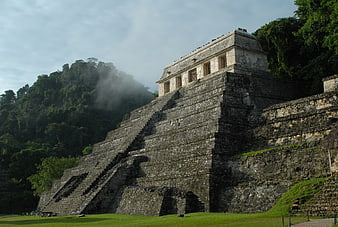 Ancient Mayan Ruins at Palenque in Mexico Jungle