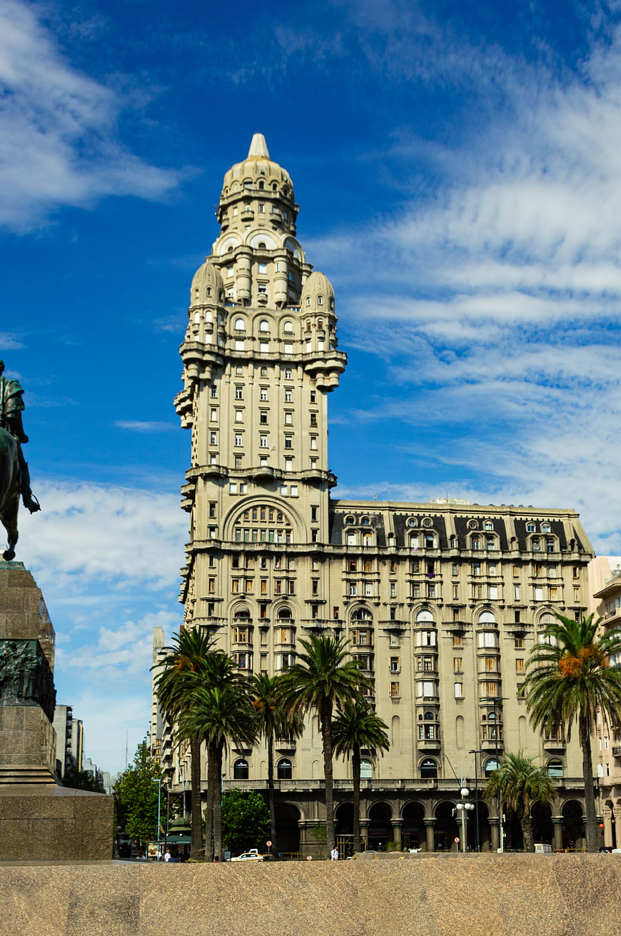 Palacio Salvo skyscraper in Buenos Aires with blue sky