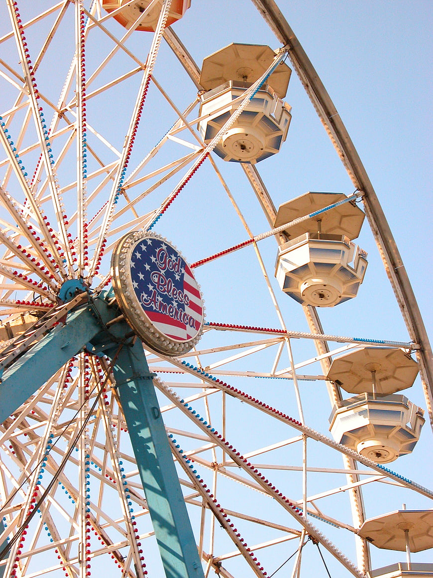 Ferris Wheel with God Bless America Sign