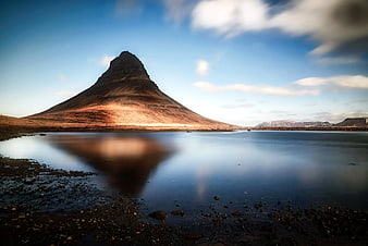 Kirkjufell Mountain Reflection in Iceland Lake