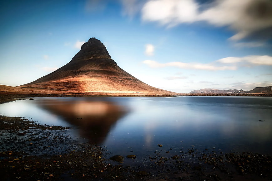 Kirkjufell Mountain Reflection in Iceland Lake