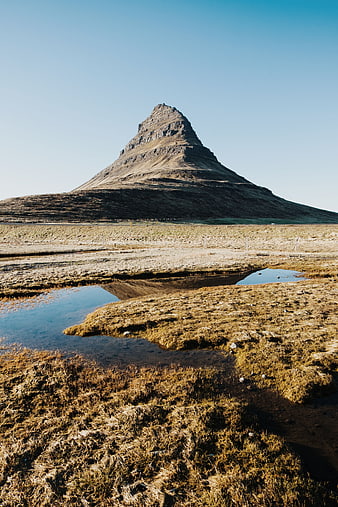 Kirkjufell Mountain Iceland Landscape with Reflection