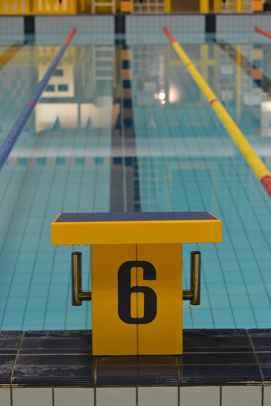 Yellow Swimming Pool Starting Block Number 6
