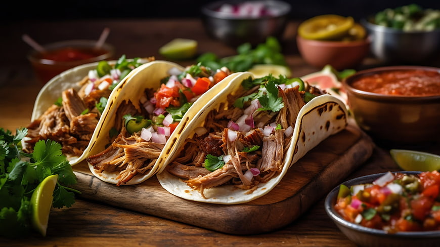 Delicious Pulled Pork Tacos with Salsa and Lime
