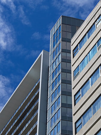 Modern Office Buildings Against Blue Sky