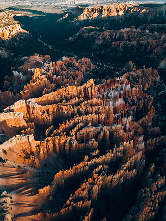 Aerial View of Red Rock Hoodoos at Sunrise