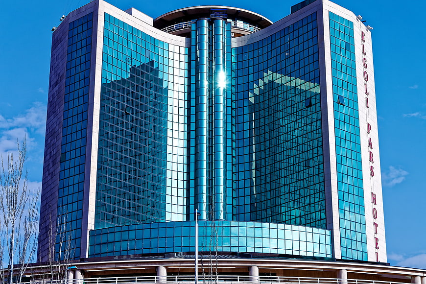 Modern Blue Glass Hotel Building Architecture